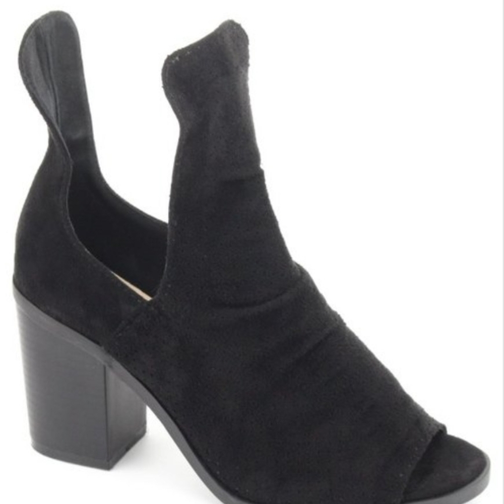 Nature Breeze Black Heeled Peep Toe Booties Women’s sizes 7- 11